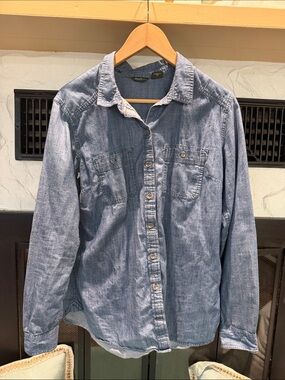 Eddie Bauer Light Blue Denim Button-Down Shirt